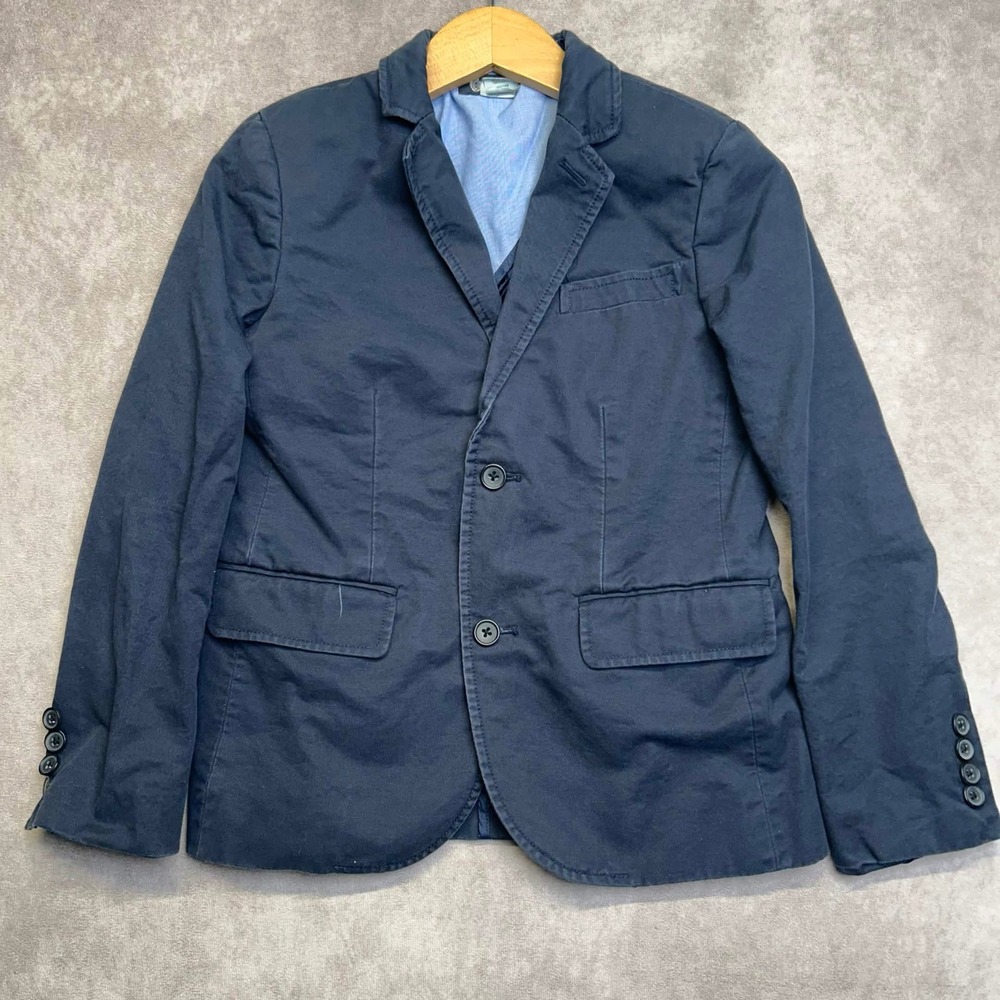 Crewcuts J.Crew Boys Thompson Blazer Navy Blue Cotton Jacket Size 10